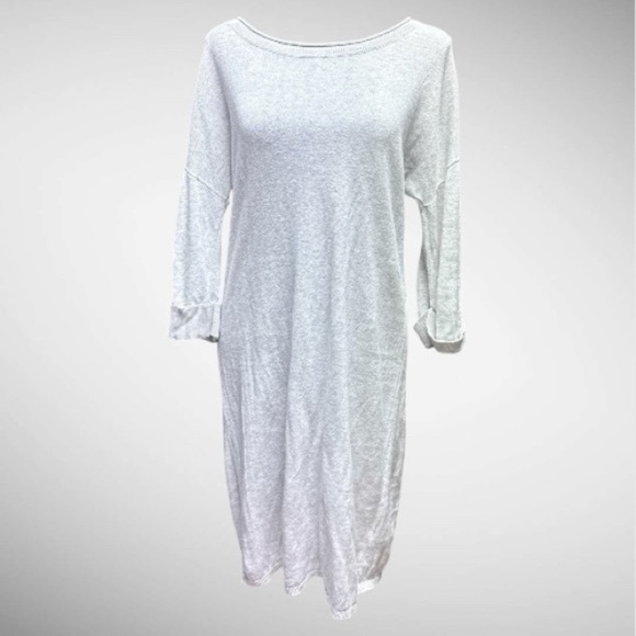 Garnet Hill Dresses & Skirts - Garnet Hill Light Gray Linen Sweater Dress Size 2